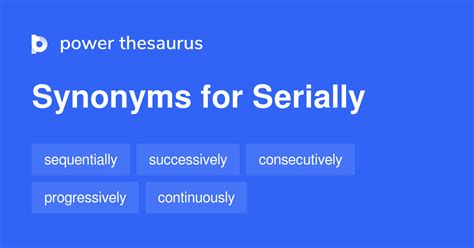 serially|serially synonyms.